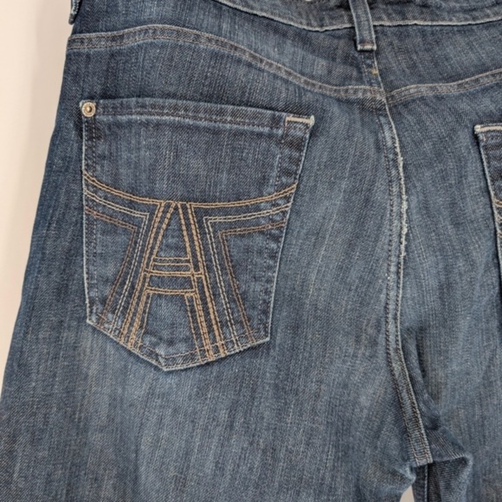 7 For All Mankind Slouchy Jeans Mens 34 Dark Wash Button Fly Frayed Hem - Picture 11 of 16